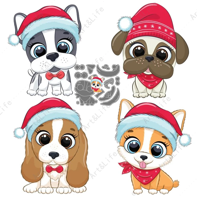 cute christmas dog cartoon