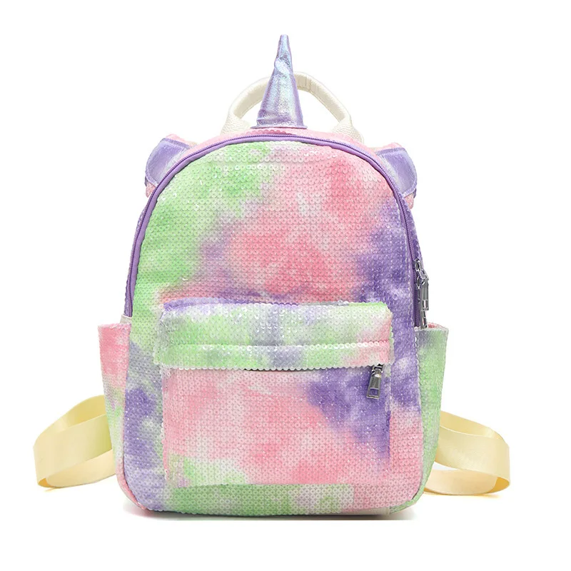 2 school Bag JZYZQBX Единорог школьная сумка Карамельный цвет блестки рюкзак с несколькими карманами детская plecak школьный рюкзак для девочек - Цвет: 2 school Bag