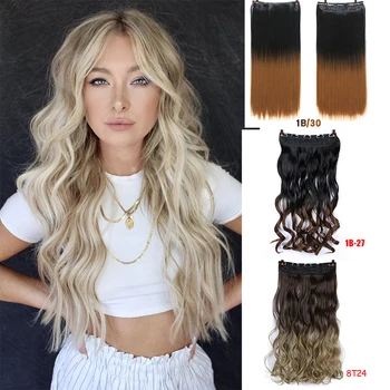 

MUMUPI synthetic fiber Hair Extensions 5 Clips In Curl Hairpiece micro Wigs Heat Resistant Color for Women braids Headwear