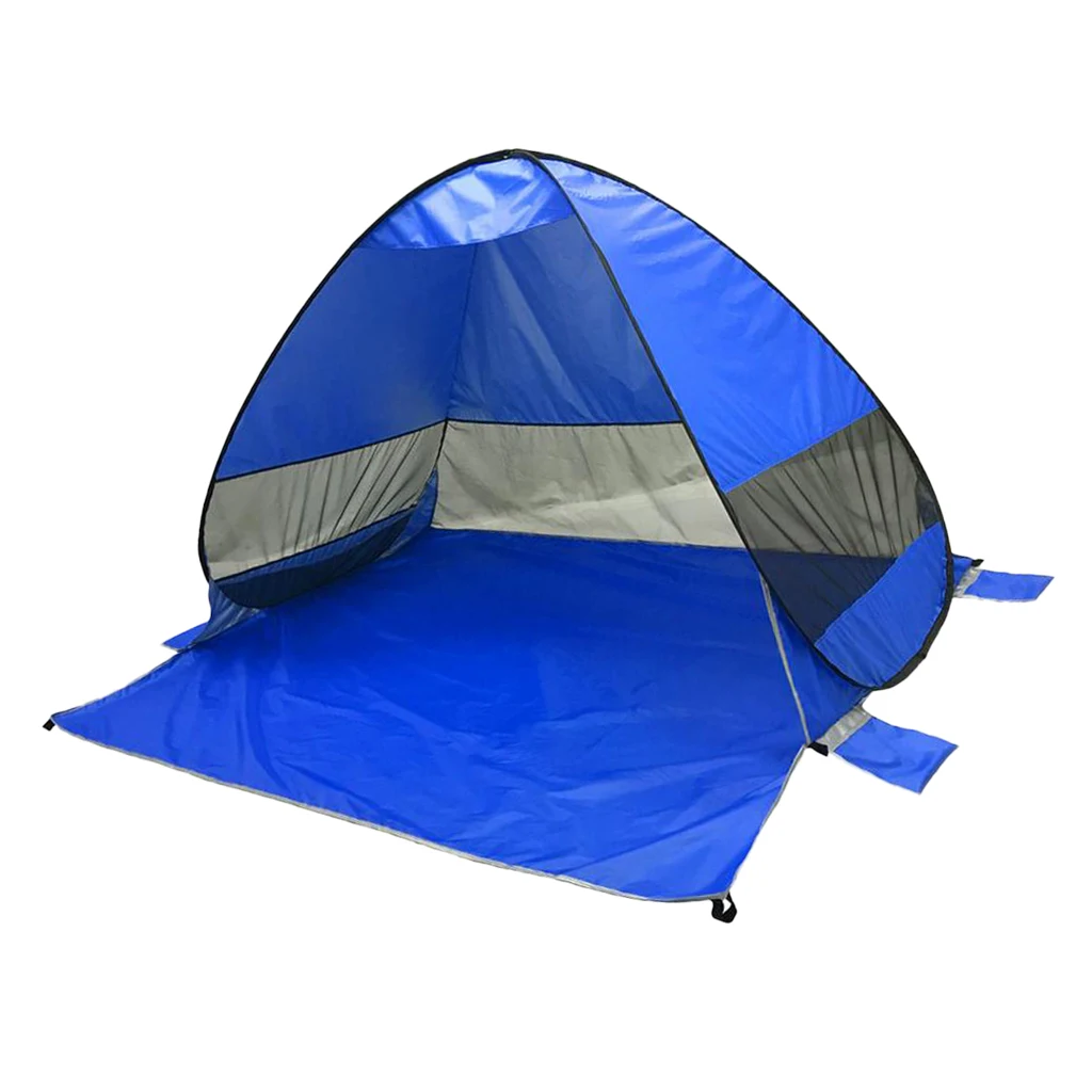 Outdoor Camping Beach Tent Sun Shelter Anti UV Canopy Vented Sunshade for Family Picnic 2-3 Person with Carry Storage Bag
