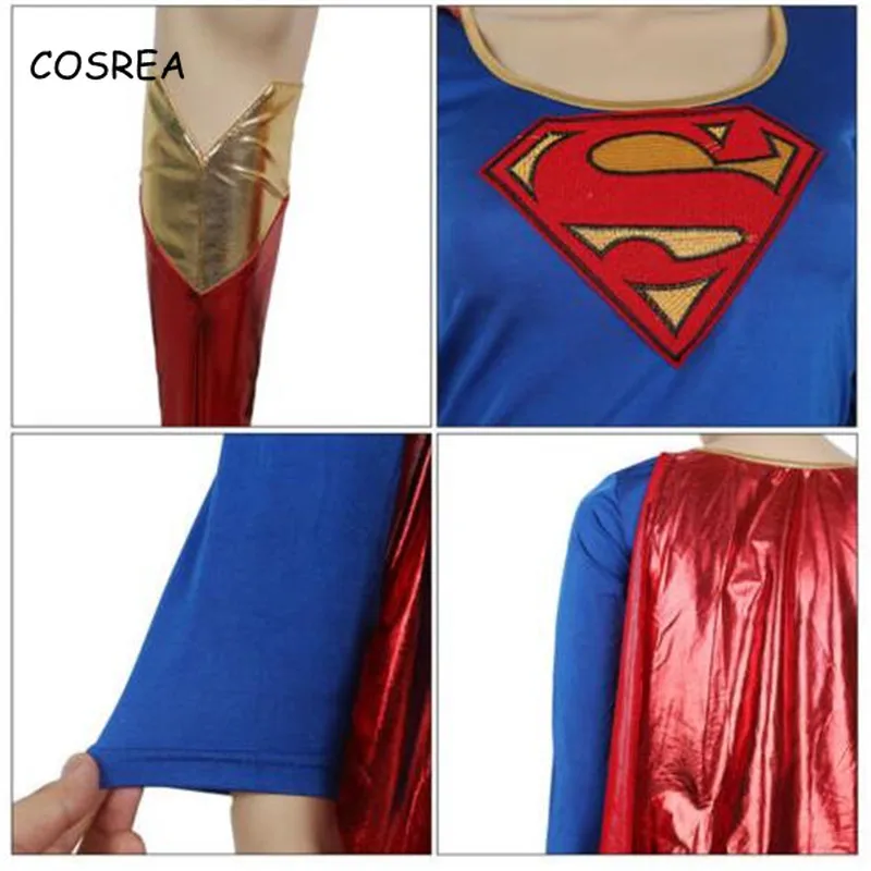 Суперженщины платье Супермен косплей костюмы для взрослых и девочек Хэллоуин супер девушка костюм ободок для волос в стиле Чудо-Женщина Супергерой супер герой