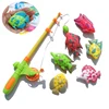 Children's 7pcs/Set Magnetic Fishing Parent-child interactive Toys Game Kids 1 Rod 6 3D Fish Baby Bath Toys outdoor toy 1