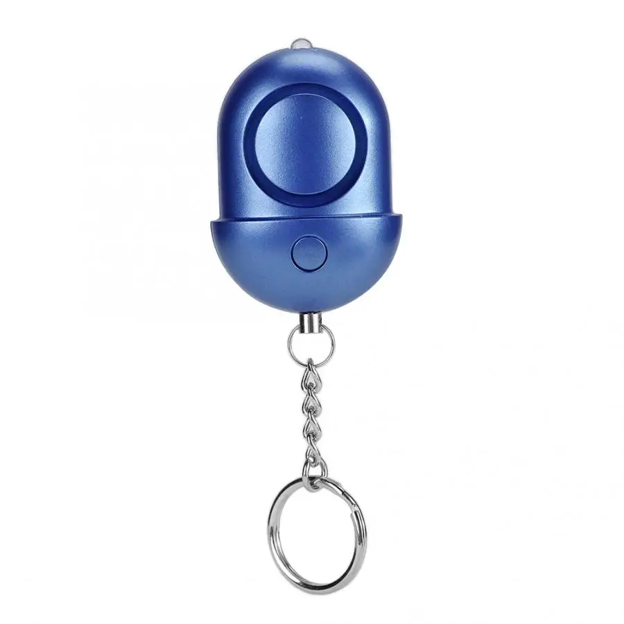 Keychain 130dB Personal Alarm Emergency Self Defense Safety Alarm with Flashing Light Hot Sale - Color: Blue