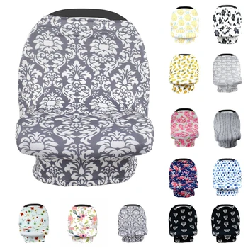 

Baby Breastfeeding Towel Seat Cover Cotton Stretchy Privacy Nursing Multi Use Carseat Canopy Lactation Anti Exposure Shawl Clos