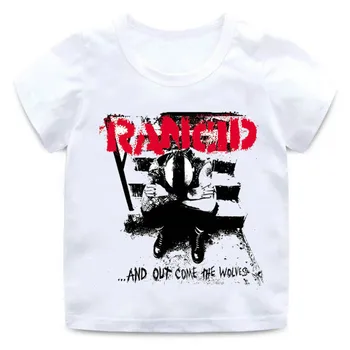 

Boys and girls print rock band T-shirt short cotton round neck shirt children's white soft casual T-shirt baby clothing BAL067