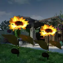 Светодиодный светильник на солнечных батареях, светодиодный светильник с подсолнухом для сада, сада, двора, сада, освещения
