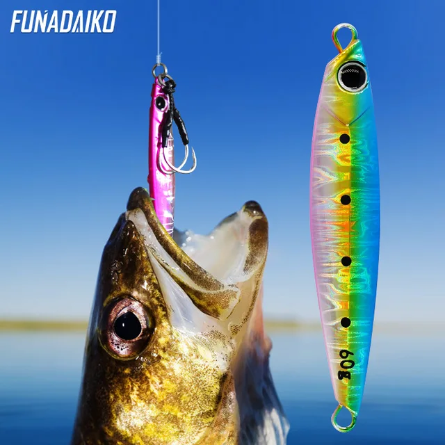 US $3.99 FUNADAIKO Shore cast slow jigging lure seafishing casting jig artificial glow luminous bait 30g 40g