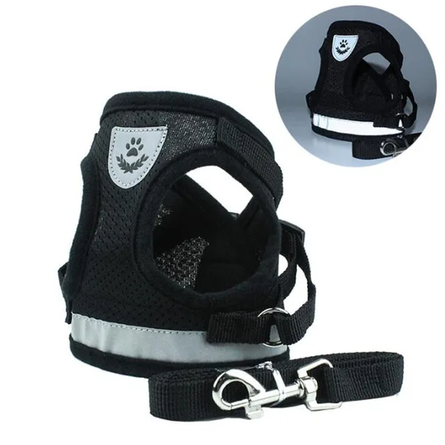 Vest Harness Leash Adjustable Mesh Vest Dog Harness Collar Chest Strap Leash Harnesses With Traction Rope XS/S/M/L/XL 5