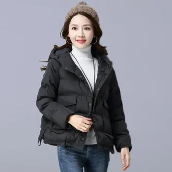 

Autumn And Winter Coats Jackets Women New 2019 Fashion Korean Style Hooded Short Padded Outwear Coats Womens Cotton Parka P091