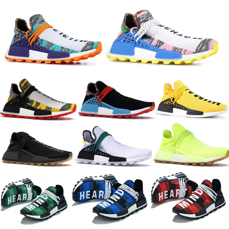 

2020 Human Race Pharrell Williams X BBC Running Shoes infinite species BBC Sun Glow oreo yellow mens Women Sports Shoes