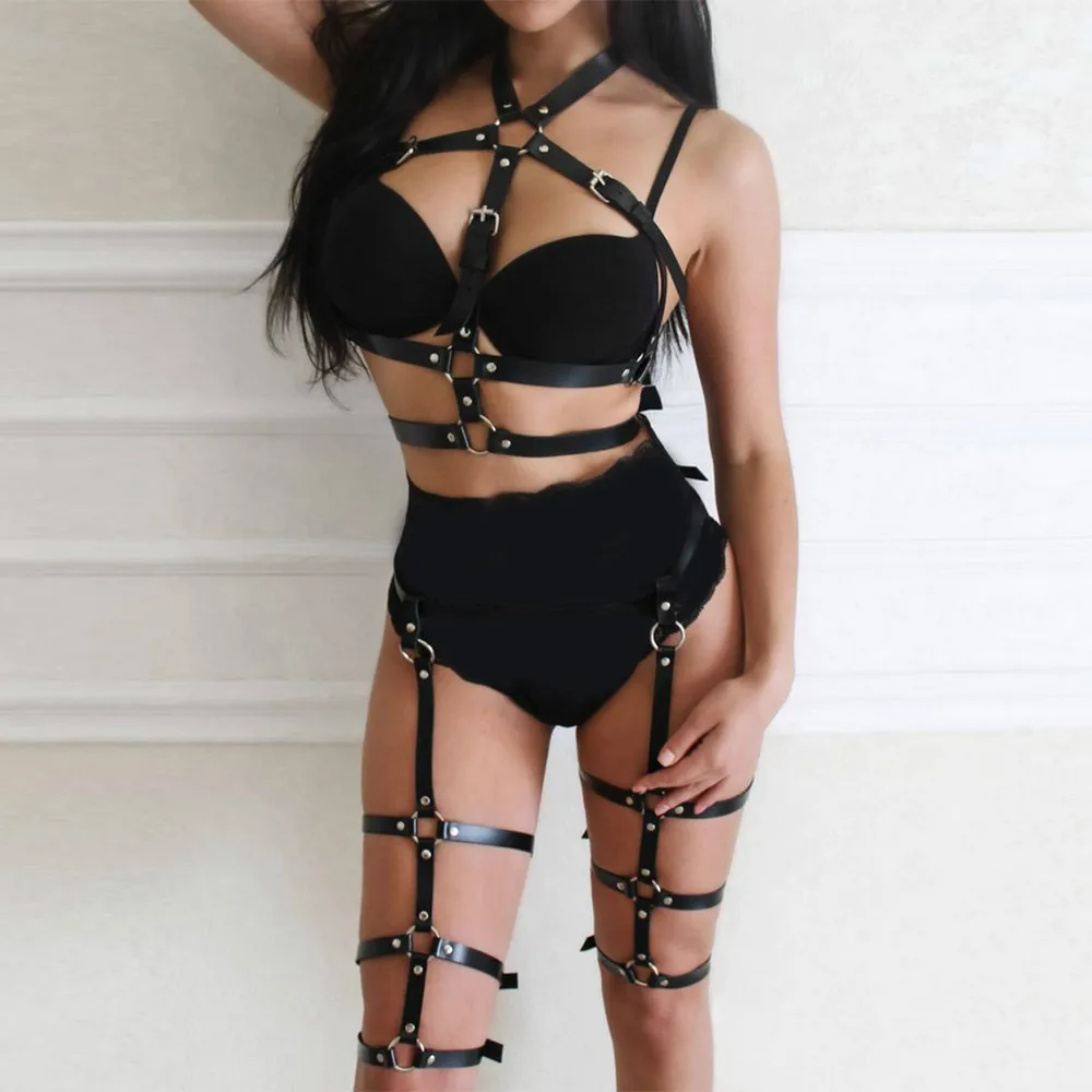 LB-032LP-121 CEA.HARNESS, сексуальные кожаные ремни, панковские, готические, ремень для бондажа тела, клетка, бюстгальтер, ремни, эротические, талия, грудь, обертывание, чулок, ремни - Цвет: LB-032LP-121