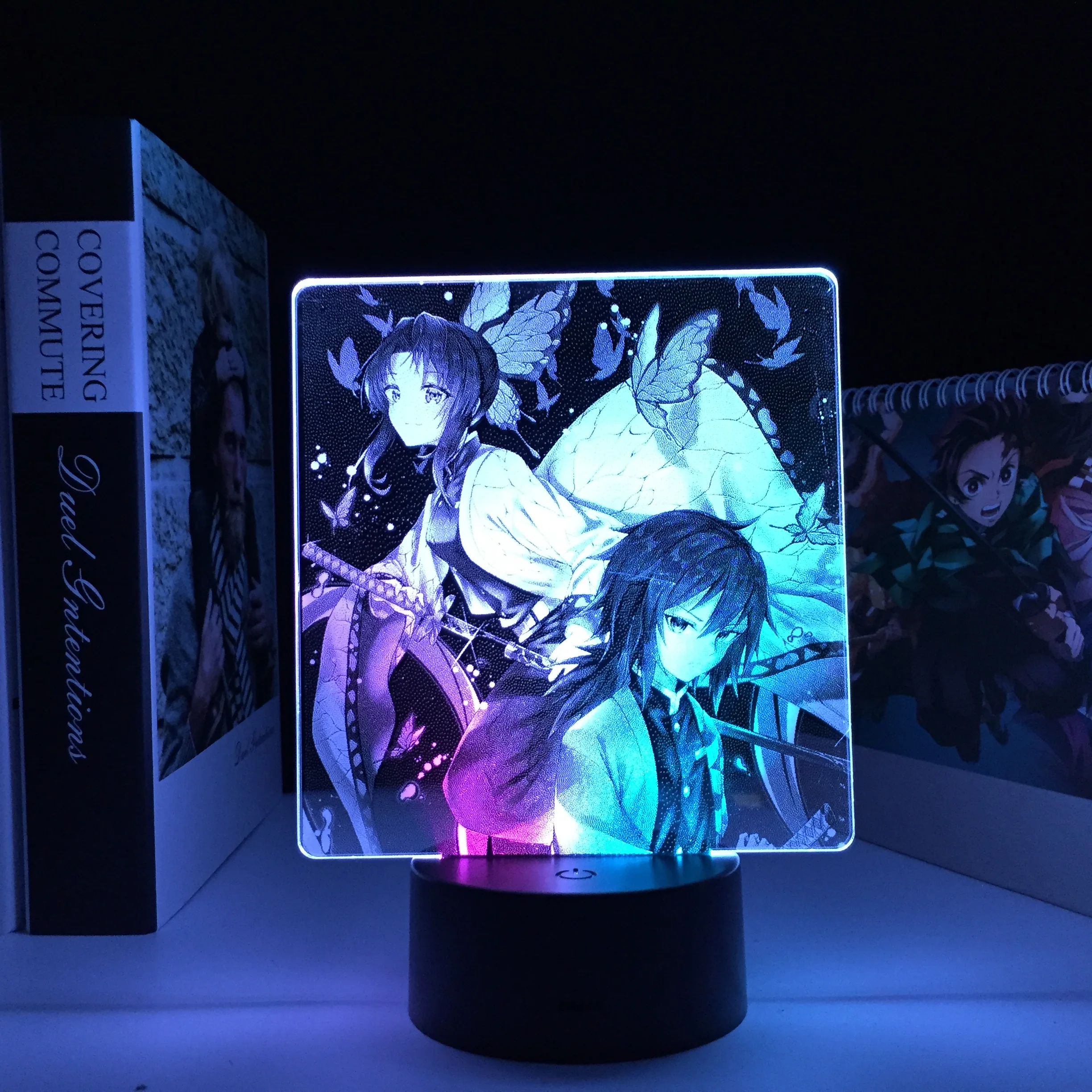 Аниме красочная двухцветная лампа Kimetsu No Yaiba Tanjiro для детей подарок на день