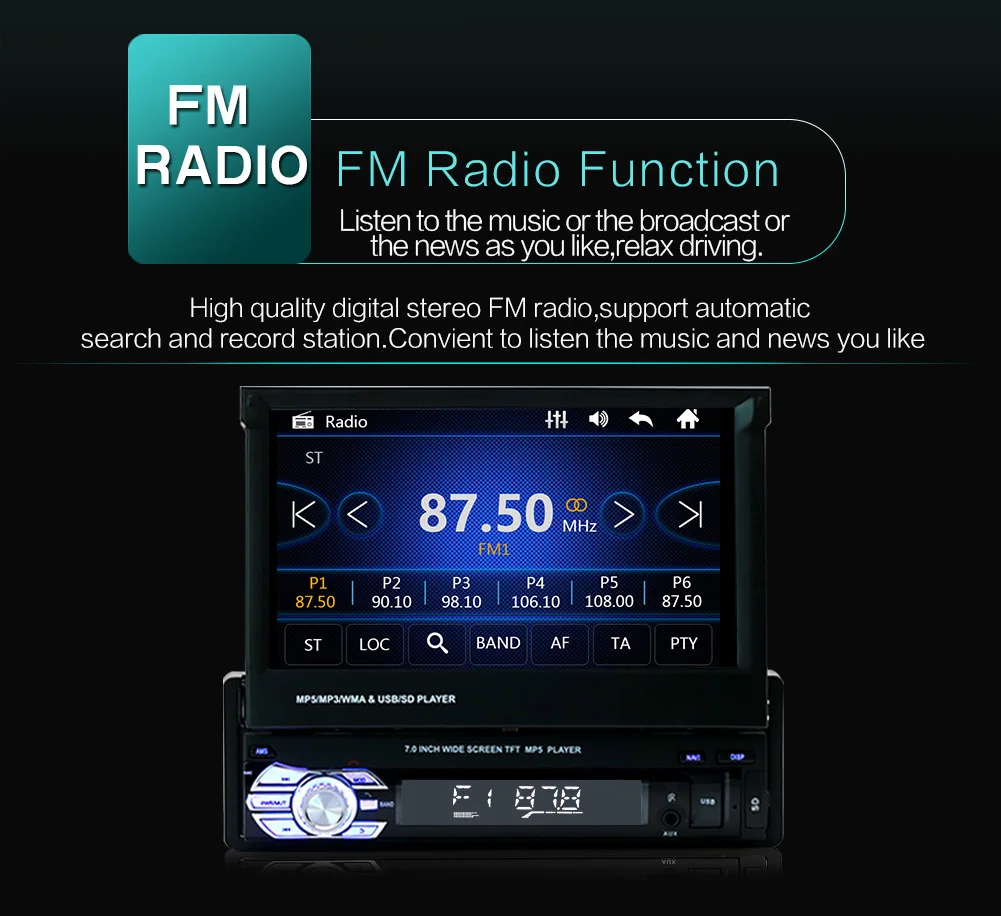 Автомобильный стерео приемник 2din Аудио Bluetooth радио с " HD выдвижной сенсорный экран монитор MP5 плеер SD FM USB камера заднего вида