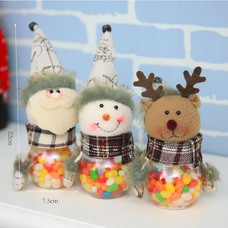 

2019 Cartoon Snowman Pattern 22x7.5cm Christmas Candy Santa Claus Desktop Window Decor Basket Storage Candy Decoration