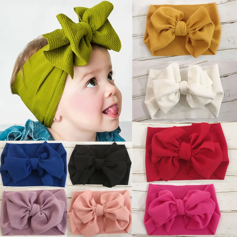 Toddler Girls Baby Bow Hairband Headband Stretch Turban Knot Head Wrap Wholesale 