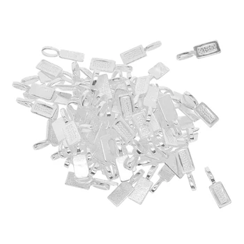 

50 Pieces Blank Rectangle Bezel Glue On Bails Charm Pendant Cabochon DIY