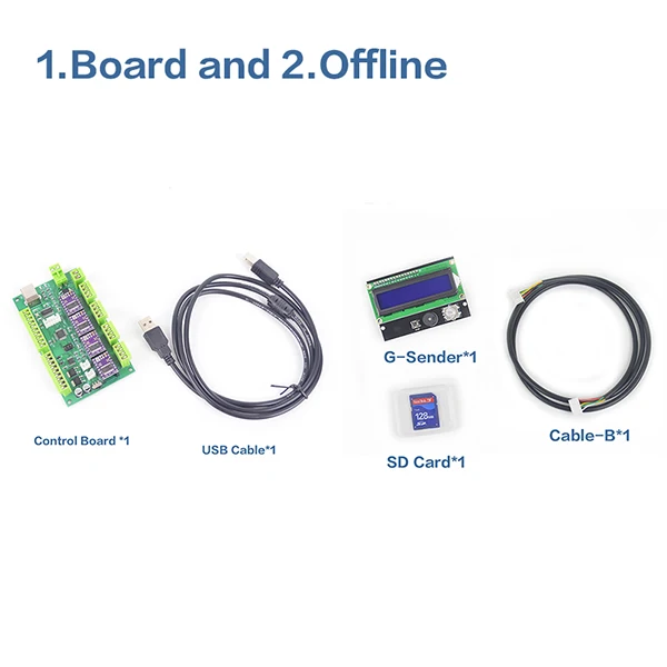 Гравировальный станок с ЧПУ Управление доска, щит с ЧПУ, GRBL 1,1, USB Порты и разъёмы, 3 оси Управление, лазерная гравировка машины доска - Цвет: 1.Board and2.Offline