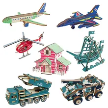 Puzzle tridimensionnel en bois 3D pour enfant, jouet à assembler, bricolage, découpe Laser, éducatif, jeu d'apprentissage, Construction