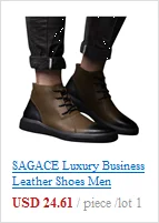 SAGACE PU Leather Boots Men Winter Shoes Warm Shoes Fashion Zipper Booties Mens Ankle Boots Black Booties Plus Size 1031