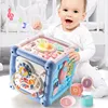 Baby Musical Box Toddler Funny Hand Drum Toy Baby Activity Cube Geometric Blocks Toys Infant Sorting Music Plaything Box Toy 1