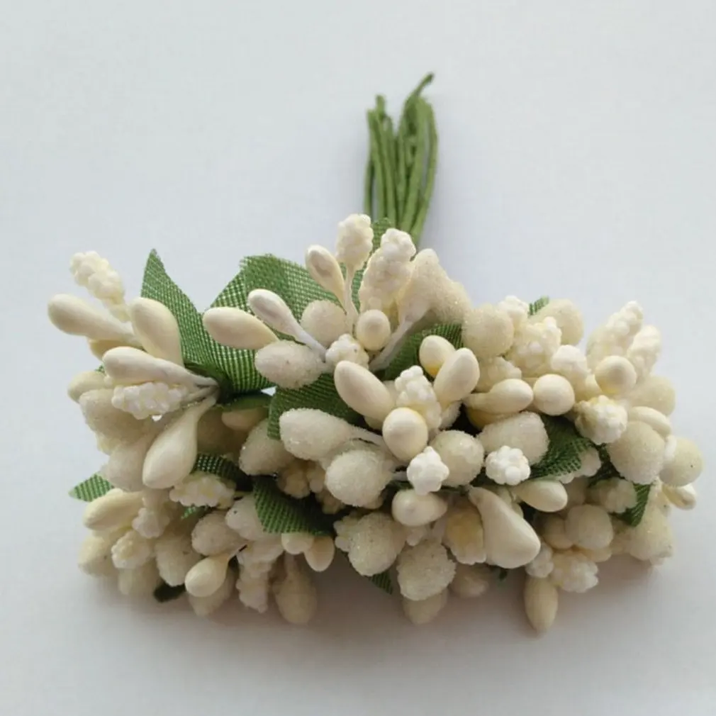 

Artificial Flowers Simulation with Leaf Glass Beads Small Berry Flower DIY Handmade Garland Home Decorations Dropshipping