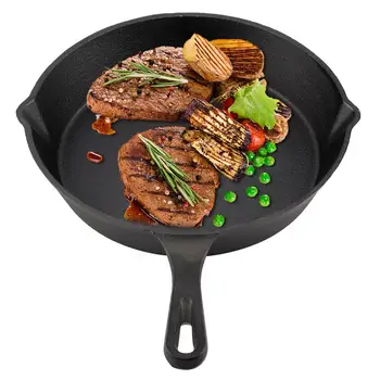 

Cast Iron Roasting Pans BBQ Steak Grill Griddles Uncoated Non-stick Barbecue Plate Cooking Frying Pot Easy To BBQ Pan