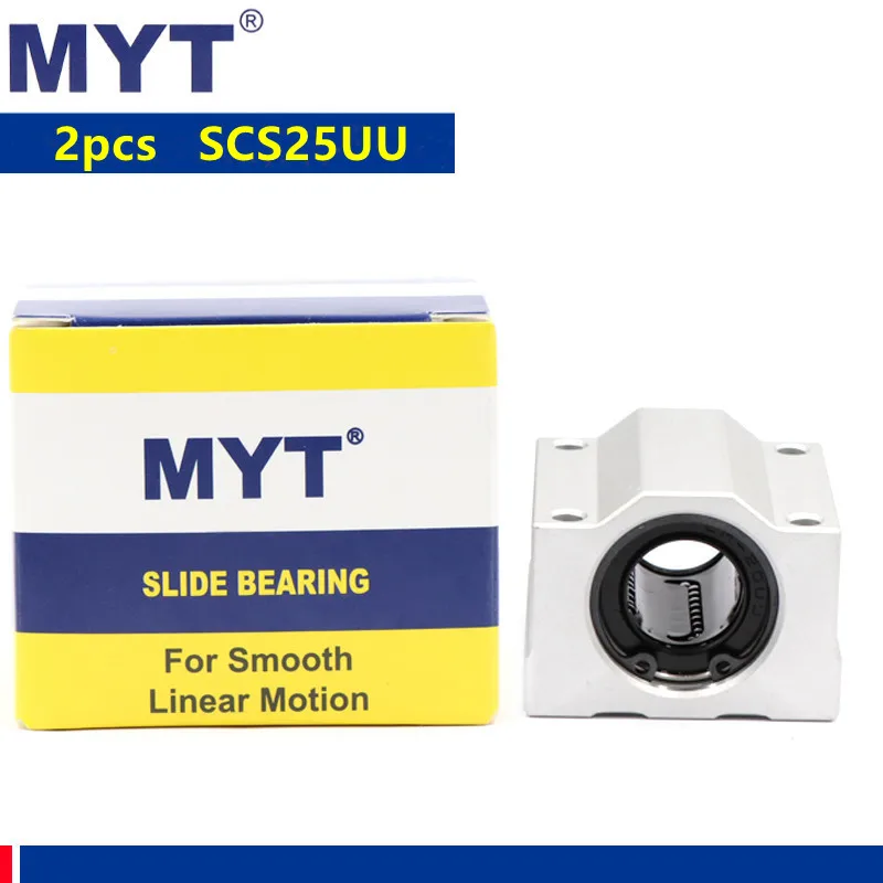 

2pcs MYT high precision SCS25UU Linear Ball Bearing slider Block SC25UU Bushing Linear Shaft for 25mm CNC Router 3d printer part