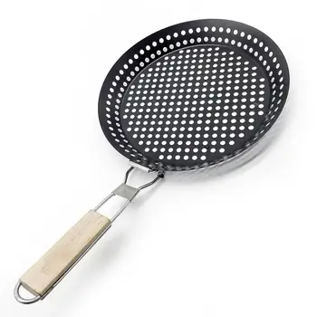 

BBQ Pan High-Quality Premium Stainless Steel Small Round Grill Basket With Large Holes Grill Tray Plate Kitchen Baking Tools