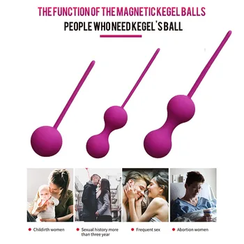 Safe Silicone Smart Ball Kegel Ball Vaginal Tighten Exercise Machine Vibrator Vaginal Geisha Ball Sex Toy for Women Adult game 3