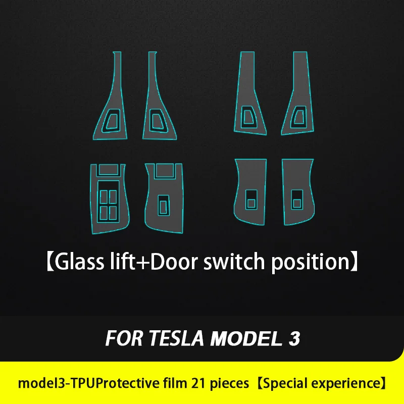 Подходит для Tesla model3 внутренняя отделка защитная пленка Модифицированная Центральная контрольная пленка дверная ручка пленка экран анти-царапина пленка