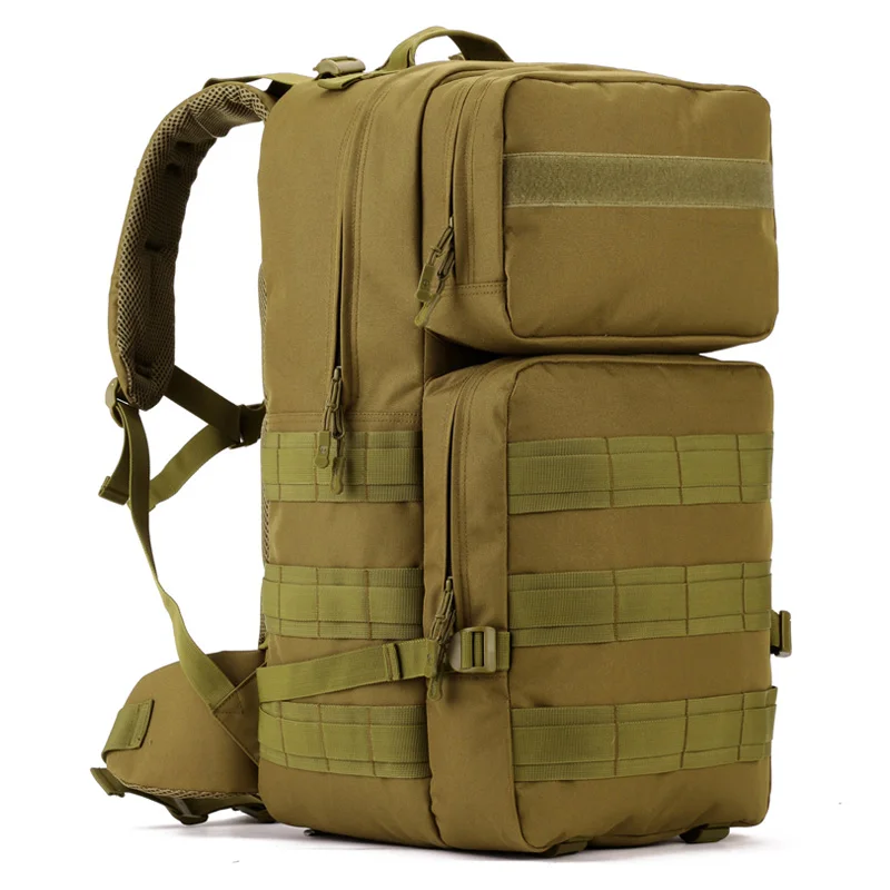 55Л Тактический Рюкзак Molle военный софтбэк Открытый водонепроницаемый рюкзак походный рюкзак мужской охотничий туристический походный рюкзак Mochila - Цвет: khaki