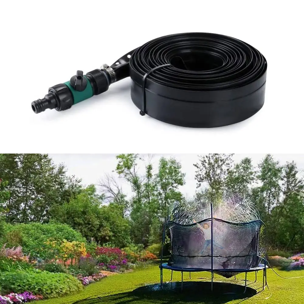 Trampoline Water Play 50 FT 12 Nozzles Misting Outdoor Cooling System Kit Waterpark Summer Game Toys Accessories for Kids in Outdoor Swimming Pool Patio Garden Lawn Greenhouse Irrigation Sprinkle 