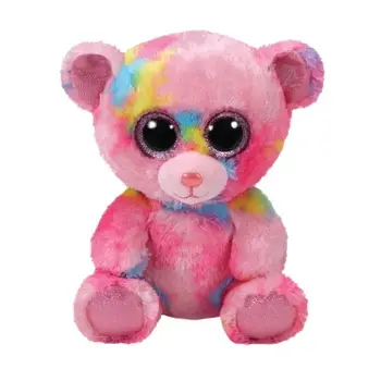 

Bright Big Eyes Rainbow Bear Plush Doll Stuffed Animals Kids Toys 15CM