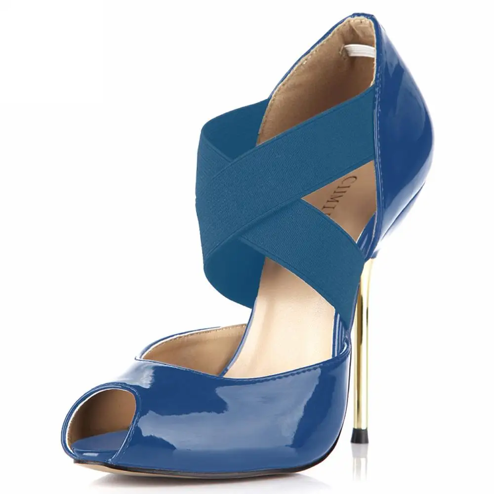 Женские туфли лодочки с открытым носком на металлической шпильке|Туфли| |