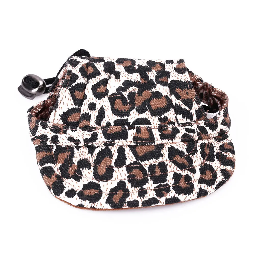 leopard print Кепка для собак Солнцезащитная бейсболка для домашних животных бейсбольная шляпа, бейсбольная кепка, аксессуары для средних и маленьких милых животных с принтом, аксессуары для собак на открытом воздухе - Цвет: leopard print