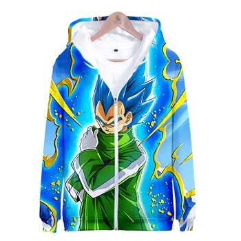 

Fashion Zipper Sweatshirt For Men Thick Hoodie Print Dragon Ball Anime Fashion Streetwear Fitness Men's Sportswear Pullover