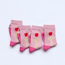 Harajuku кольцо волшебный цветок цвет сшивание решетки забавные оригинальные женские носки повседневные 2 пары в партии