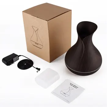 

Electronic LED Air Purifier 400ML Ultrasonic Aroma Diffuser Portable Air Humidifier Wood Grain Essential Oil Purifier US Plug