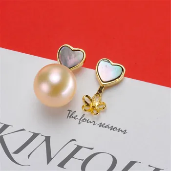 

S925 Sterling Silver Flash Design Pearl Earrings Holder Women DIY Pearl Earrings Components Silver Gold Color