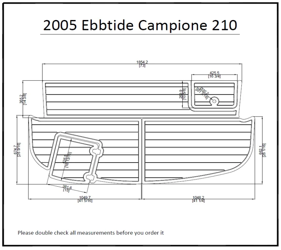 

2005 Ebbtide Champion 210 Swim Platform Pad Boat EVA Teak Decking 1/4" 6mm