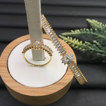 

Lanyika Fashion Jewelry Simpleness Exquisite Original Cylinder Plated Party Romantic Bangle With Ring Banquet Daily Best Gift