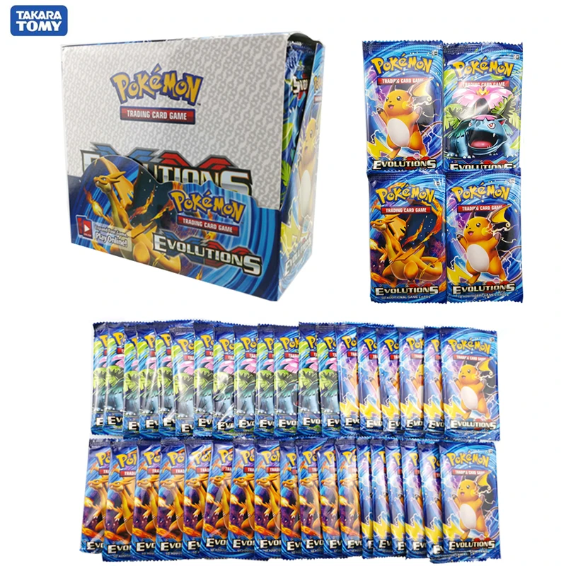 

324pcs Pokemon cards Sun & Moon XY Evolutions Booster Box Collectible Trading Cards Game Child gift