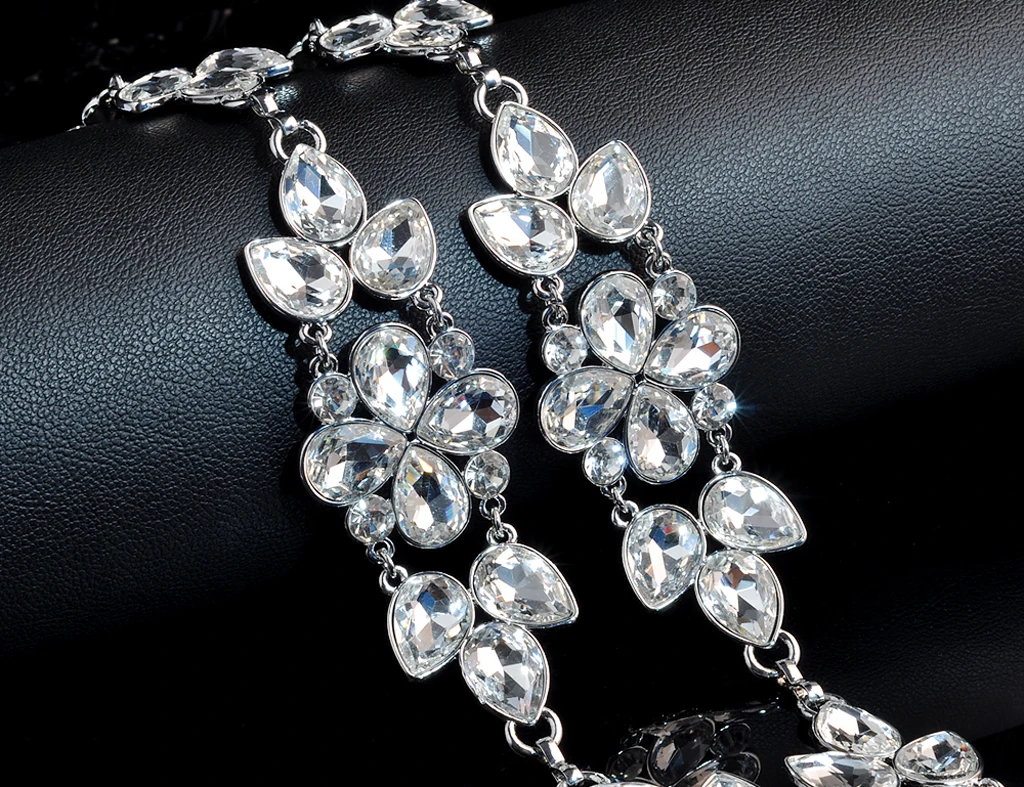 Fashion Luxury Womens Flower Rhinestone Bead Waist Chain Belt Jewelry For Party Women Waistband Strap Dress Accessories 