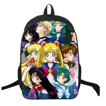 

16 inch Kids Backpack Sailor Moon Children School Bags For Boys Orthopedic Child Boy BookBag Knapsack Mochila