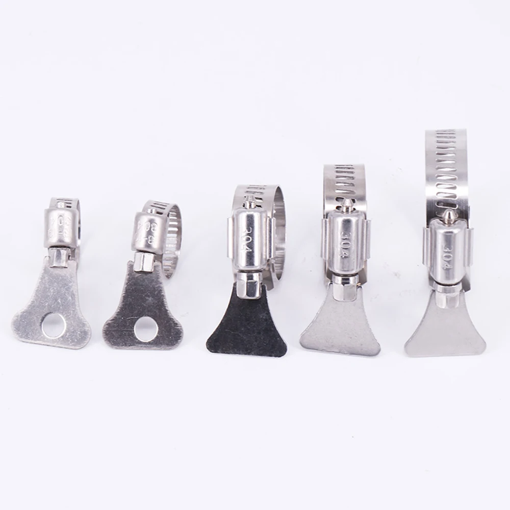5pcs/Lot Stainless Steel Adjustable Drive Hose Clamp Fuel Line Worm Size Clip Hoop - Pipe Tube Clips Water | Обустройство дома