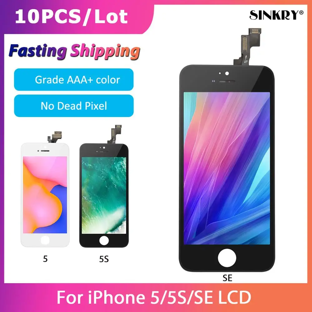 

No Dead Pixel Grade AAA Replacement Touch Digitizer Assembly LCD Screen For iPhone 5 5S SE Display