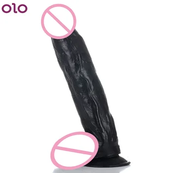 28*5CM Huge Black Dildo Strapon Big Penis with Suction Cup Sex Toys for Women Thick Giant Anal Butt Plug Realistic Dildos 2