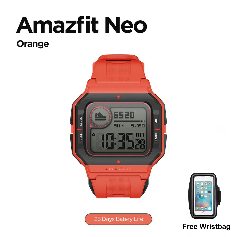 В наличии 2020 Amazfit Neo Смарт часы Bluetooth Smartwatch 5ATM отслеживание сердечного ритма 28 дней