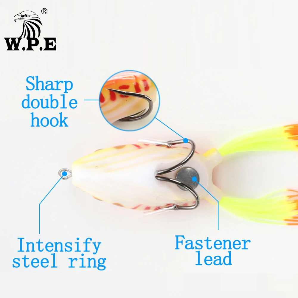 W.P.E бренд 1 шт. 15 г рыболовная приманка лягушка Snakehead для имитации мягких приманок