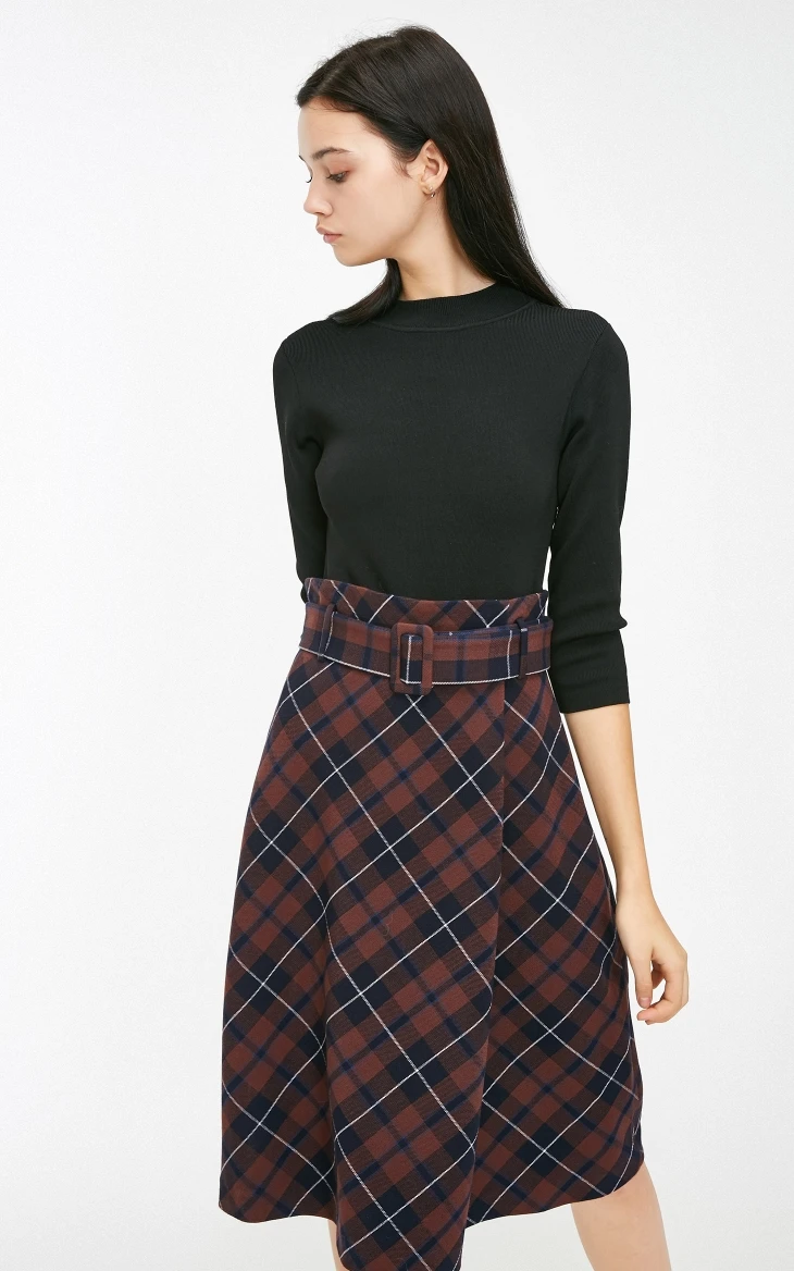 Vero Moda женское трикотажное платье с 3/4 рукавами в клетку | 31917C511